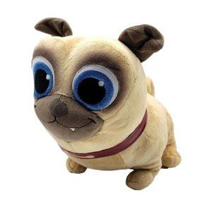 2/$15 Disney Junior Puppy Dog Pals Rolly Plush Brown 13" Stuffed Animal Pug Dog